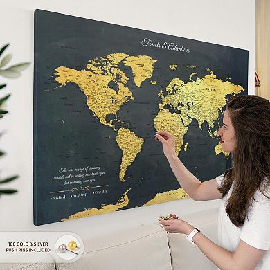 Real Voyage Push Pin World Map