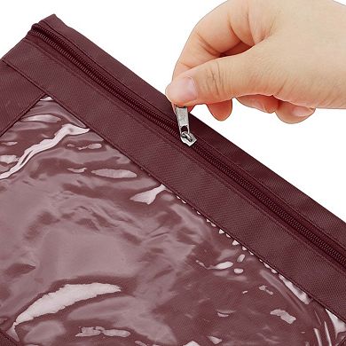 1Pc Pencil Case for 3 Ring Binder, Double Layer, Smooth Zipper, Transparent Window, w 3 Reinforced