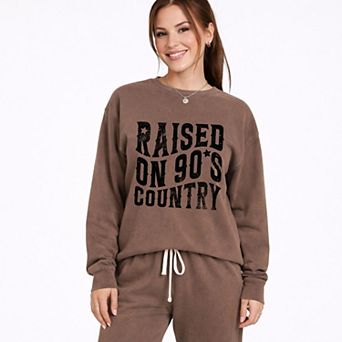 Raised On 90s Country - Women's Lightweight Garment Dyed Sweatshirt