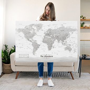 Our Adventures III Push Pin World Map