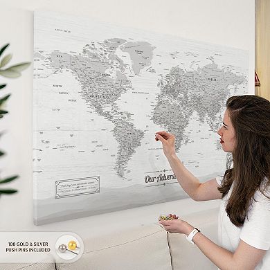 Our Adventures III Push Pin World Map