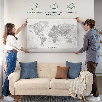 Our Adventures III Push Pin World Map