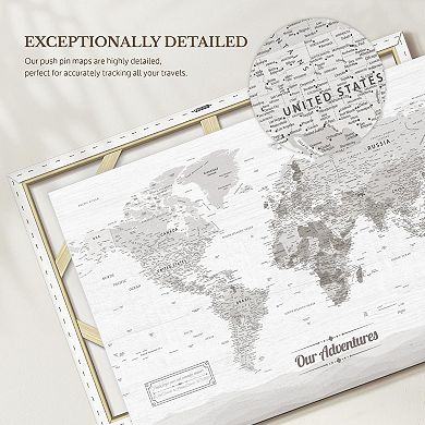 Our Adventures III Push Pin World Map
