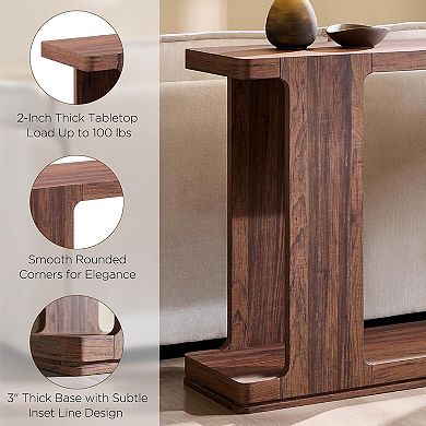 Modern Wood Console Table with Shelf, 63" Entryway Sofa Table for Hallway Living Room
