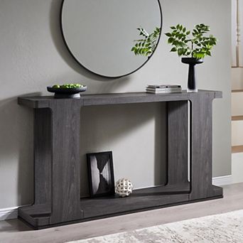 Modern Wood Console Table with Shelf, 63" Entryway Sofa Table for Hallway Living Room