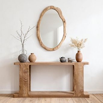 Modern Wood Console Table with Shelf, 63" Entryway Sofa Table for Hallway Living Room