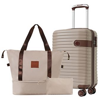 Whisen 3 pc Airline Approved Luggage Set, 20-inch Lightweight Hardshell ABS Suitcases with Wheels