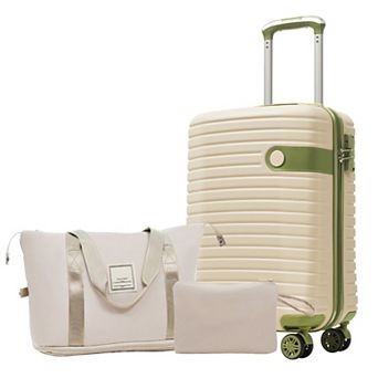 Whisen 3 pc Airline Approved Luggage Set, 20-inch Lightweight Hardshell ABS Suitcases with Wheels