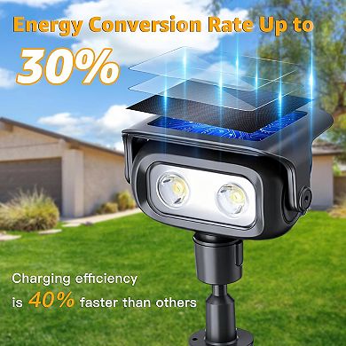Ollny Solar Spot Lights Outdoor IP65 Waterproof, Auto On/Off 4 Pack Warm White