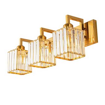 ZLAIQB 20.47" 3-Light Modern Crystal Bathroom Wall Lamp