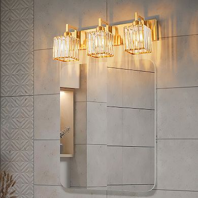 ZLAIQB 20.47" 3-Light Modern Crystal Bathroom Wall Lamp
