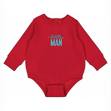 Embroidered Little Man - Infant Fleece BodySuit
