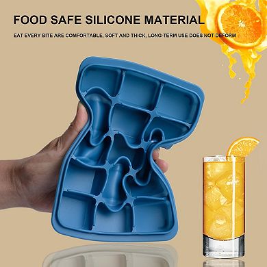 Ice Cube Trays Silicone Removable Lid 3pc