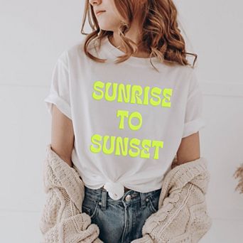 Sunrise To Sunset Puff Print - Youth Short Sleeve Graphic T-Shirt