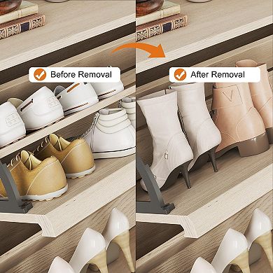 Shoe Cabinet with 6 Flip Drawers Hidden Entryway Shoe Storage Organizer with Adjustable Shelves