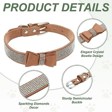 Bling Dog Collar Adjustable Leather Diamond Sparkling 1Pc