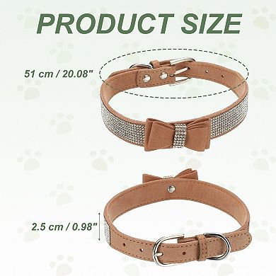 Bling Dog Collar Adjustable Leather Diamond Sparkling 1Pc