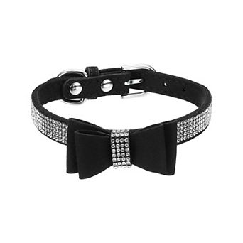 Bling Dog Collar Adjustable Leather Diamond Sparkling 1 pc