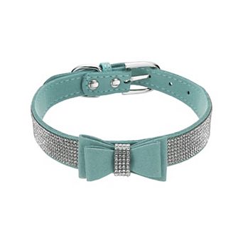 Bling Dog Collar Adjustable Leather Diamond Sparkling 1 pc