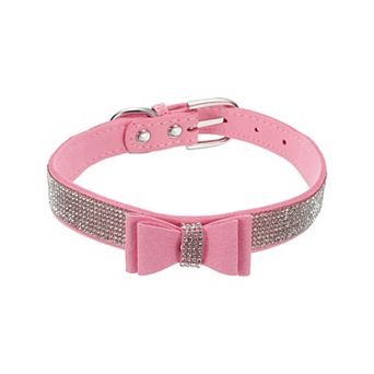 Bling Dog Collar Adjustable Leather Diamond Sparkling 1 pc
