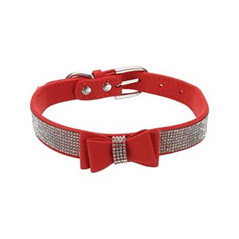 Bling Dog Collar Adjustable Leather Diamond Sparkling 1 pc