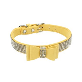 Bling Dog Collar Adjustable Leather Diamond Sparkling 1 pc