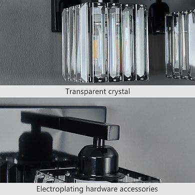 ZLAIQB 12.59" 2-Light Modern Crystal Bathroom Wall Lamp
