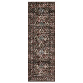 Medallion Area Rug Non Slip Stain Resistant Vacuum Clean Ultra Thin Carpet for Bedroom Bathroom