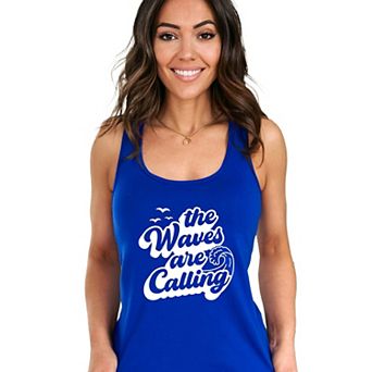 The Waves Are Calling - Women's Graphic Racerback Tank Top