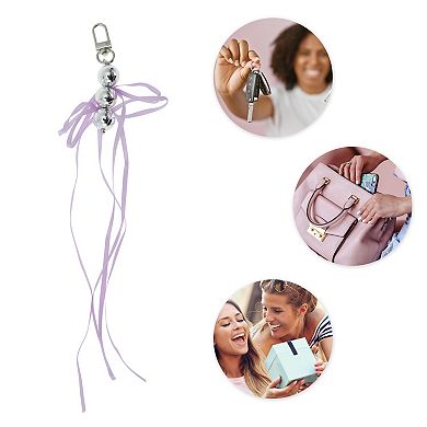 Beads Ribbon Bow Handbag Charms Keychains 1 Pc