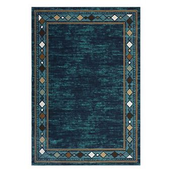 Vintage Area Rug Machine Washable Vacuum Clean Ultra Thin Stain Resistant Carpet for Kid's Room