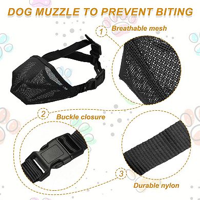 1Pc Soft Mesh Muzzle Adjustable Covered Mouth Guard Breathable