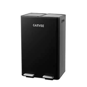 2 x 8 Gallon Dual Compartment Trash Can, Slow Close Step Pedal Garbage Bin with Removable Buckets