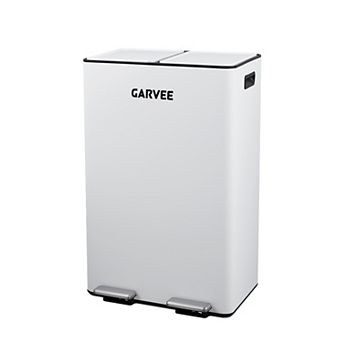 2 x 8 Gallon Dual Compartment Trash Can, Slow Close Step Pedal Garbage Bin with Removable Buckets