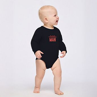 Embroidered Little Man - Infant Fleece BodySuit