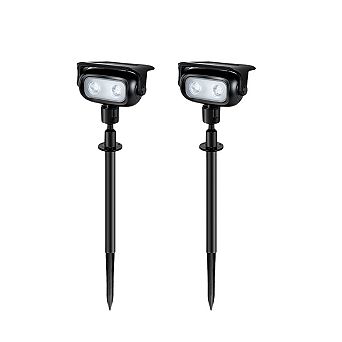 Ollny Solar Spot Lights Outdoor IP65 Waterproof, Auto On/Off 2 Pack Cool White