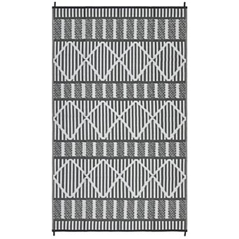 Modern Geometric Outdoor Area Rug Reversible Light Weight Stain Resistant Mat for RV Trip Picnic