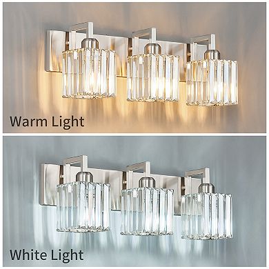 Modern Crystal Vanity Light Sleek Metal Wall Sconce for Bathroom and Home
