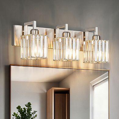 Modern Crystal Vanity Light Sleek Metal Wall Sconce for Bathroom and Home