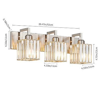 Modern Crystal Vanity Light Sleek Metal Wall Sconce for Bathroom and Home