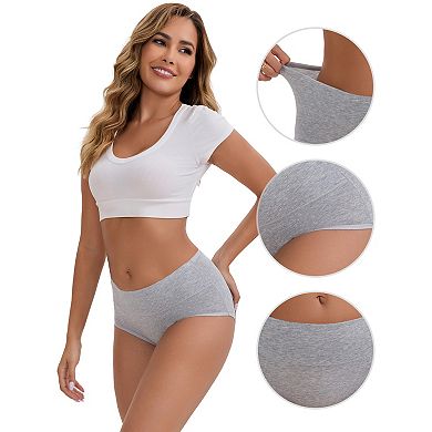 Women's High-Waisted Hip Lifting Tummy Control Underwear Cotton Briefs 4 Packs
