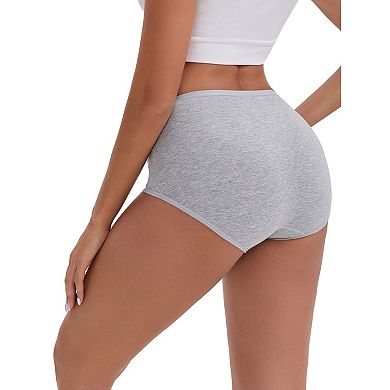 Women's High-Waisted Hip Lifting Tummy Control Underwear Cotton Briefs 4 Packs