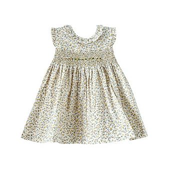 Baby Girls Sleeveless Floral Smocked Dress