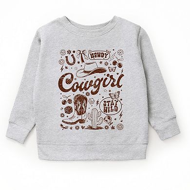 Cowgirl Sketched Icons - Youth Graphic Sweatshirt