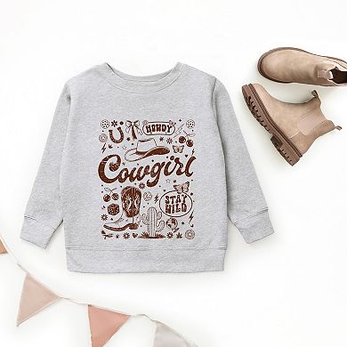Cowgirl Sketched Icons - Youth Graphic Sweatshirt