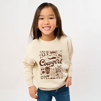 Cowgirl Sketched Icons - Youth Graphic Sweatshirt