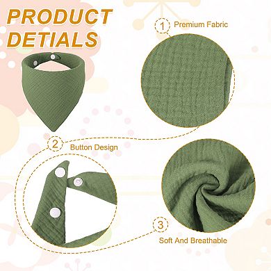 Triangle Dog Bandanas with Button Pet Scarf Adjustable 2Pcs, 16.5 x 11.4 Inch