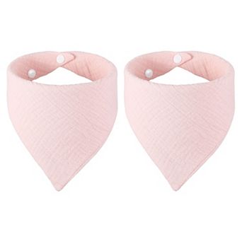 Triangle Dog Bandanas with Button Pet Scarf Adjustable 2Pcs, 16.5 x 11.4 Inch