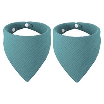 Triangle Dog Bandanas with Button Pet Scarf Adjustable 2Pcs, 16.5 x 11.4 Inch