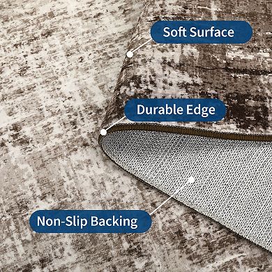 Modern Area Rug Machine Washable Vacuum Clean Ultra Thin Stain Resistant Carpet for Kid's Room